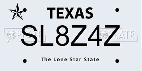 SL8Z4Z Texas License Plate