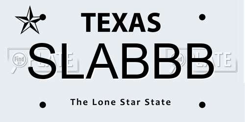 SLABBB Texas License Plate