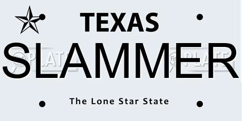 SLAMMER Texas License Plate