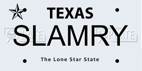SLAMRY Texas License Plate