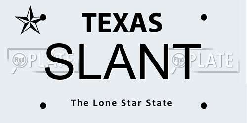 SLANT Texas License Plate