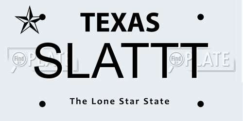 SLATTT Texas License Plate