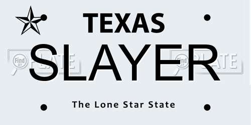 SLAYER Texas License Plate
