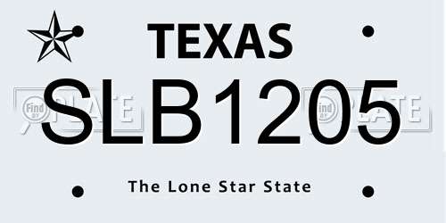SLB1205 Texas License Plate