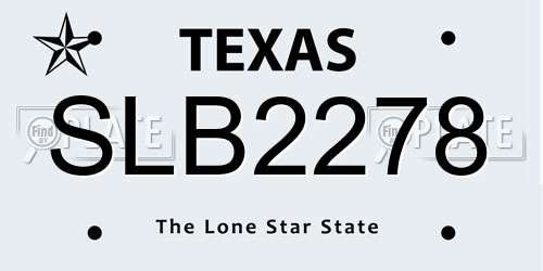 SLB2278 Texas License Plate