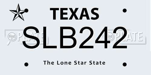 SLB242 Texas License Plate