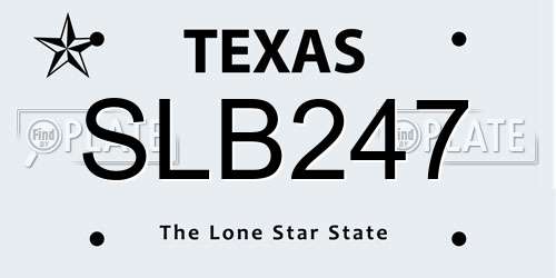 SLB247 Texas License Plate