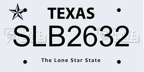 SLB2632 Texas License Plate