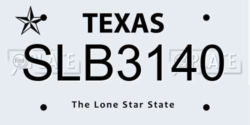 SLB3140 Texas License Plate