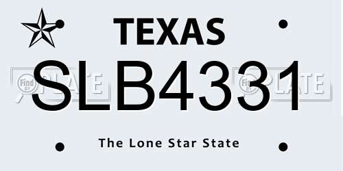 SLB4331 Texas License Plate