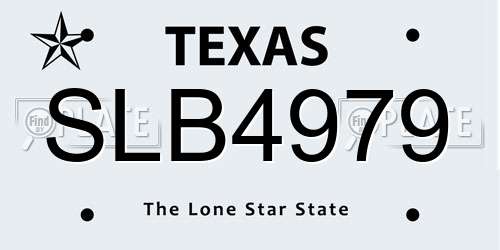 SLB4979 Texas License Plate