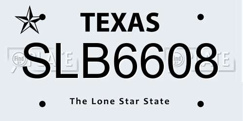 SLB6608 Texas License Plate