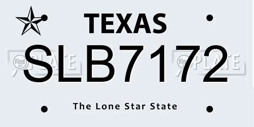 SLB7172 Texas License Plate