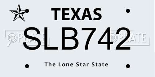 SLB742 Texas License Plate