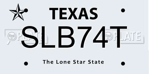 SLB74T Texas License Plate