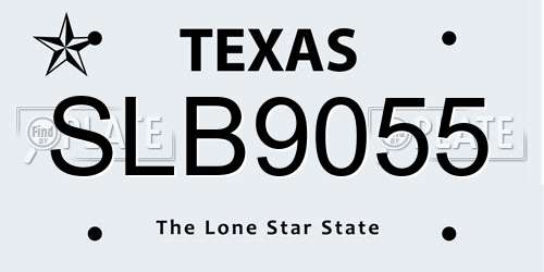 SLB9055 Texas License Plate