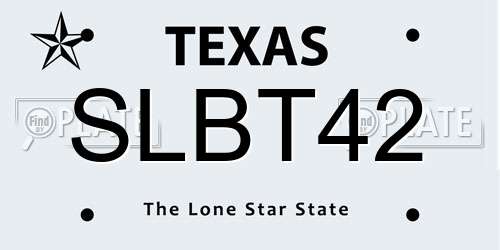 SLBT42 Texas License Plate