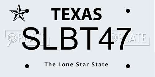 SLBT47 Texas License Plate