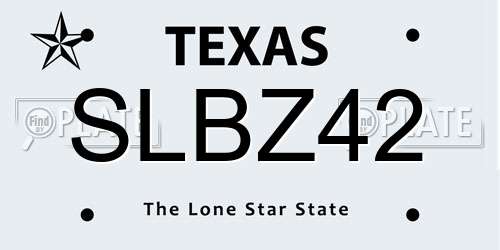 SLBZ42 Texas License Plate