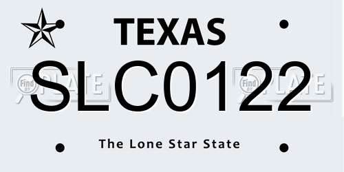 SLC0122 Texas License Plate