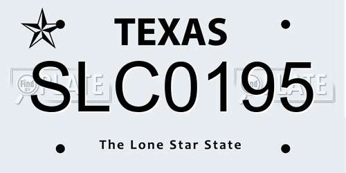 SLC0195 Texas License Plate