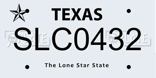 SLC0432 Texas License Plate