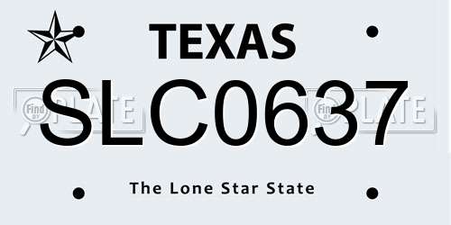 SLC0637 Texas License Plate