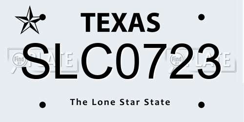SLC0723 Texas License Plate