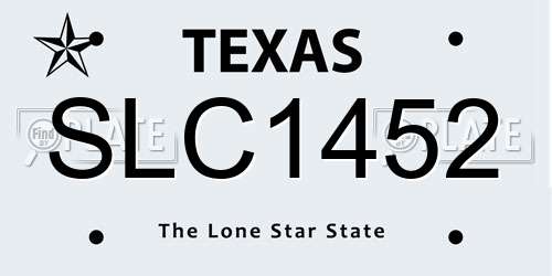 SLC1452 Texas License Plate