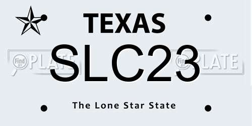 SLC23 Texas License Plate