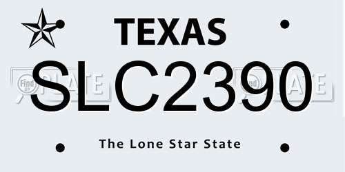 SLC2390 Texas License Plate