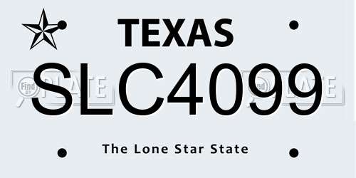SLC4099 Texas License Plate