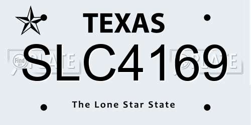 SLC4169 Texas License Plate