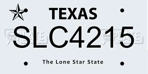 SLC4215 Texas License Plate