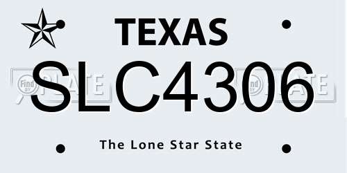 SLC4306 Texas License Plate