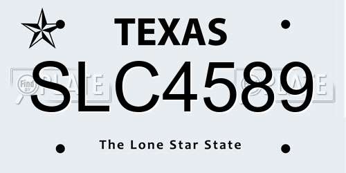 SLC4589 Texas License Plate