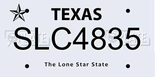 SLC4835 Texas License Plate