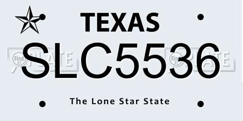 SLC5536 Texas License Plate