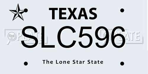 SLC596 Texas License Plate