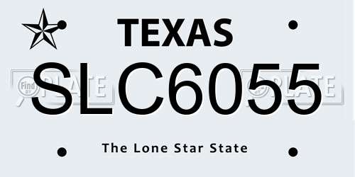 SLC6055 Texas License Plate