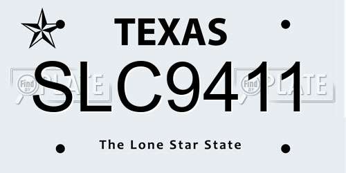 SLC9411 Texas License Plate