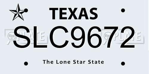 SLC9672 Texas License Plate