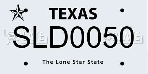 SLD0050 Texas License Plate