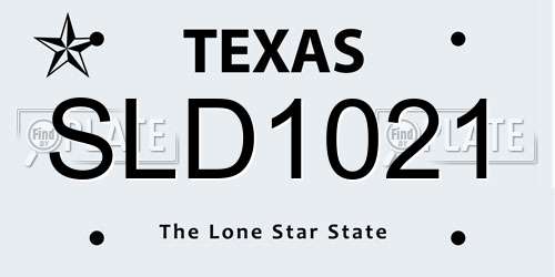 SLD1021 Texas License Plate