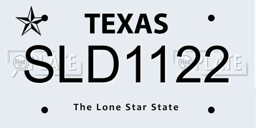 SLD1122 Texas License Plate