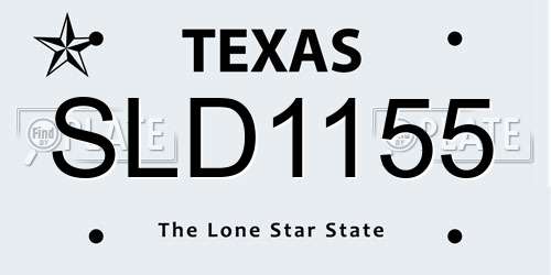 SLD1155 Texas License Plate