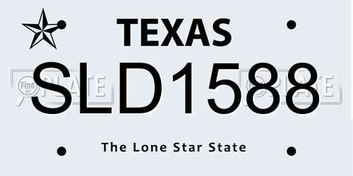 SLD1588 Texas License Plate