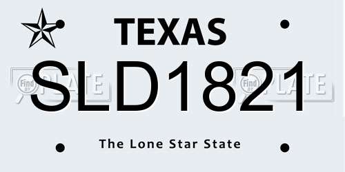 SLD1821 Texas License Plate