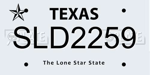 SLD2259 Texas License Plate