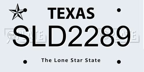 SLD2289 Texas License Plate